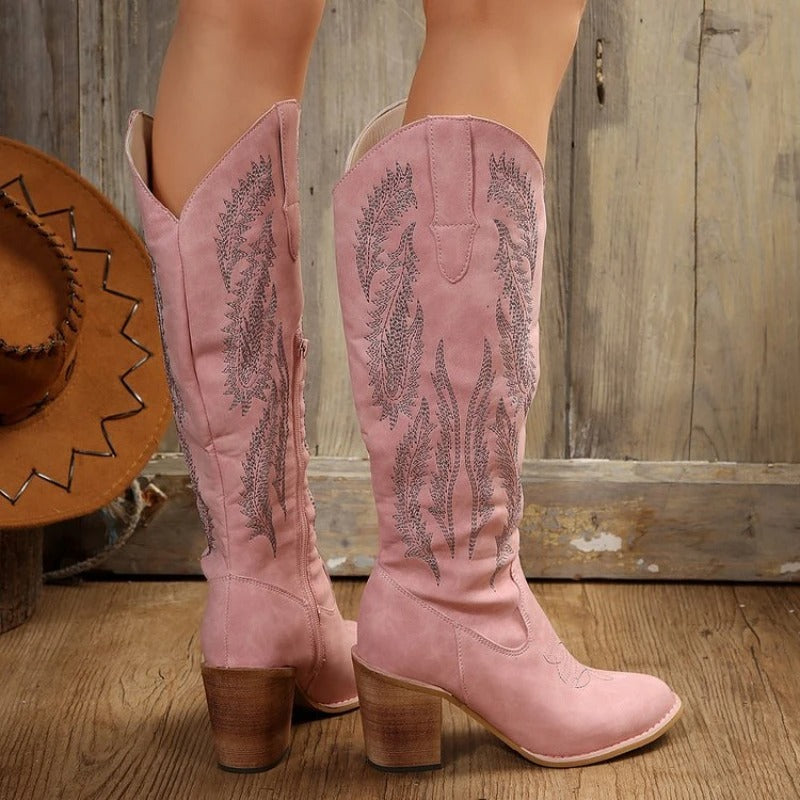 Kyra - Cowboystiefel mit Lederriemen