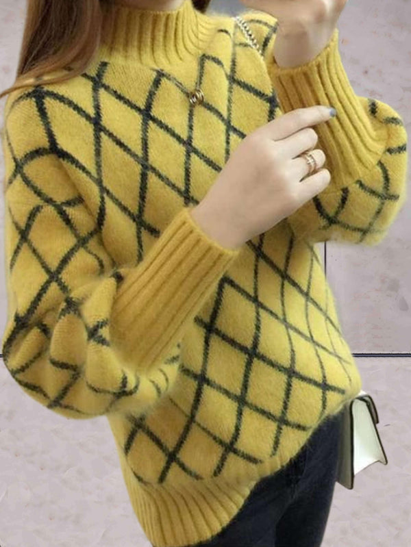 Margot - Einfacher Strickpullover mit Rollkragen und gerippten Ärmeln