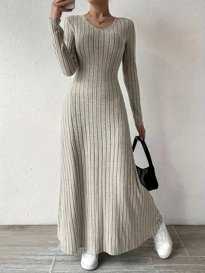 Lotta - Damen Maxi Kleid mit langen Ärmeln