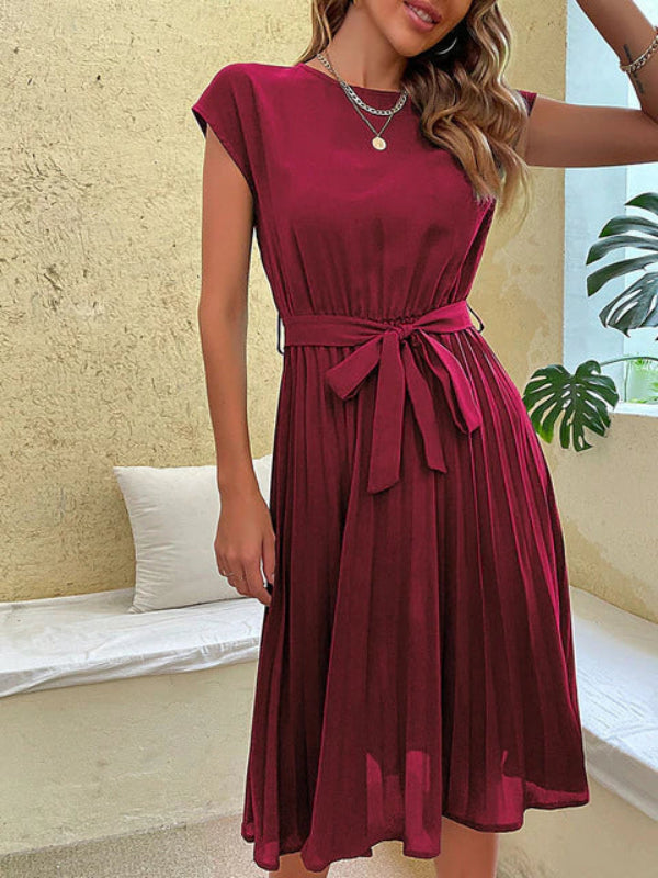 Olivine - Damen Cocktailkleid mit Falten