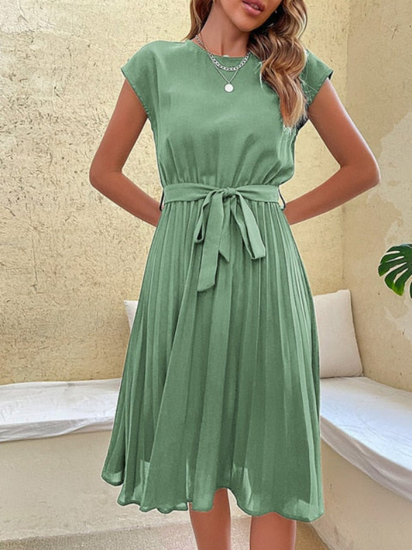 Olivine - Damen Cocktailkleid mit Falten