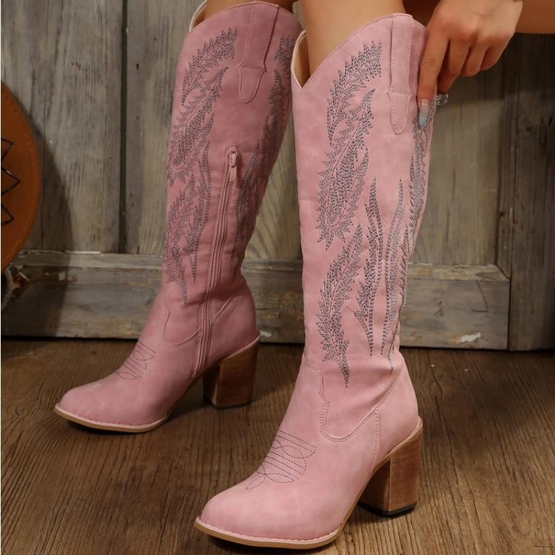 Kyra - Cowboystiefel mit Lederriemen