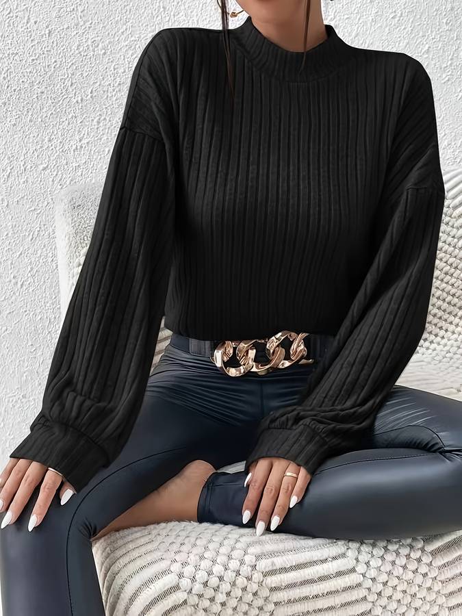 Damaris - Rollkragenpullover aus Rippstrick