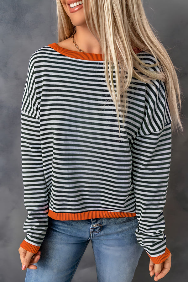 Jolie - Gestreifter Drop-Shoulder-Pullover