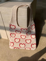 Annette - Strickhandtasche mit Herz