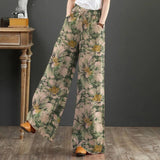 Celestine - Florale Hose mit weitem Bein